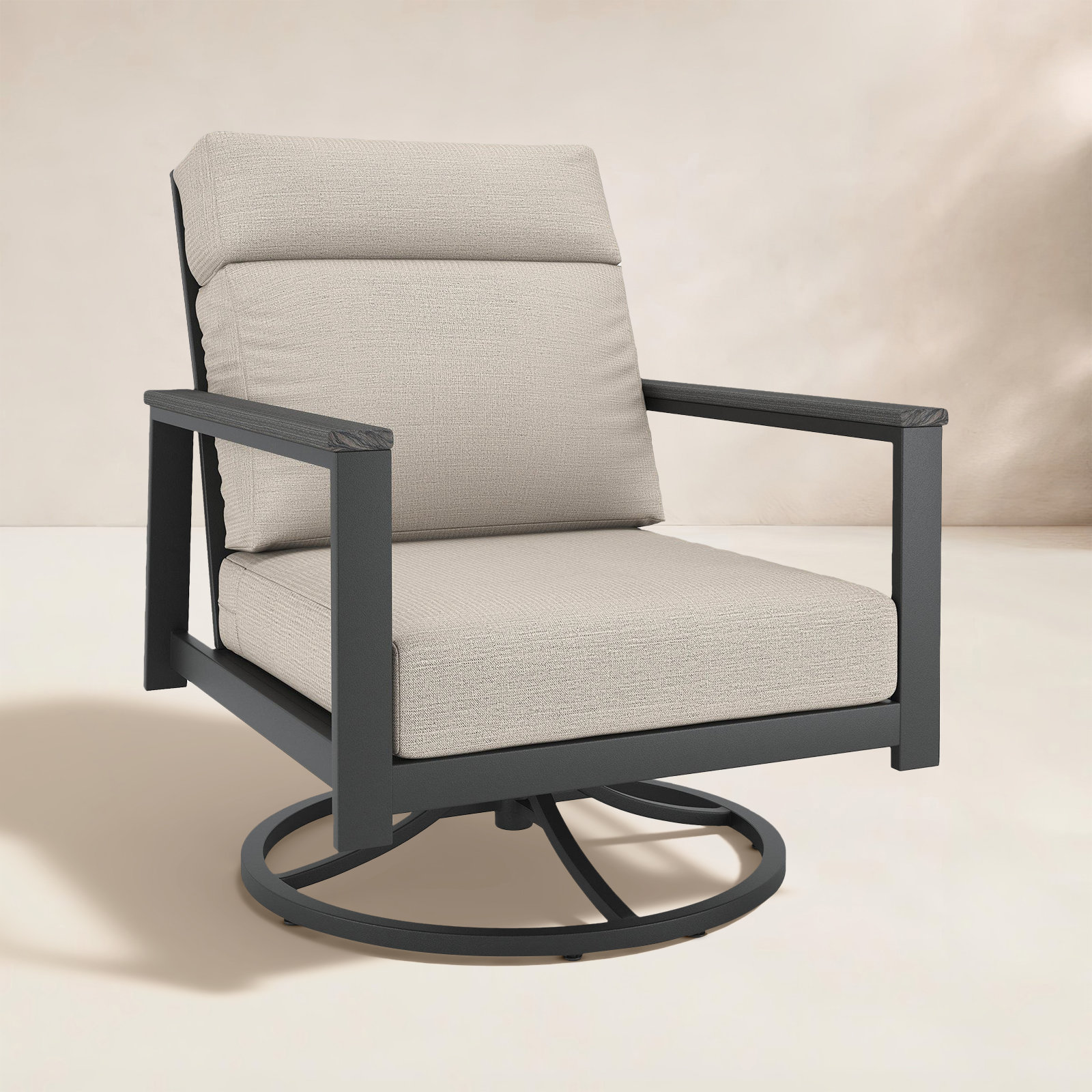 Townsend Sunbrella® Swivel Patio Lounge Chair, Cast Silver, Gray