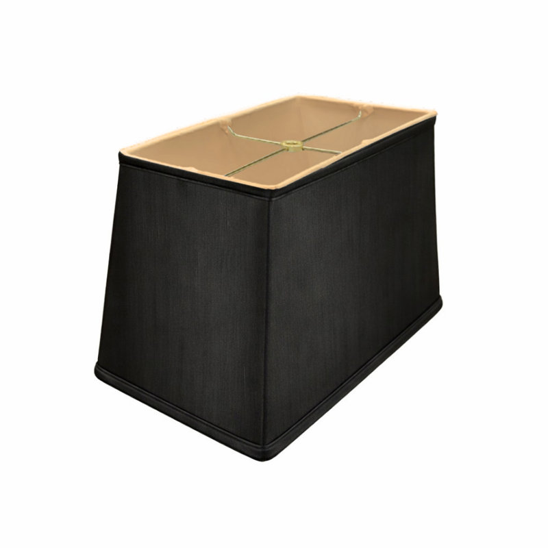 Rectangle Softback Lamp Shade, (8x16) x (10x18) x 12, Black with Gold, (8x16) x (10x18) x 12, Black