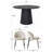 5-Piece Round Dining Table Set For 4 With Upholstered Chairs, 46" Pedestal Kitchen Table Set-1678456803