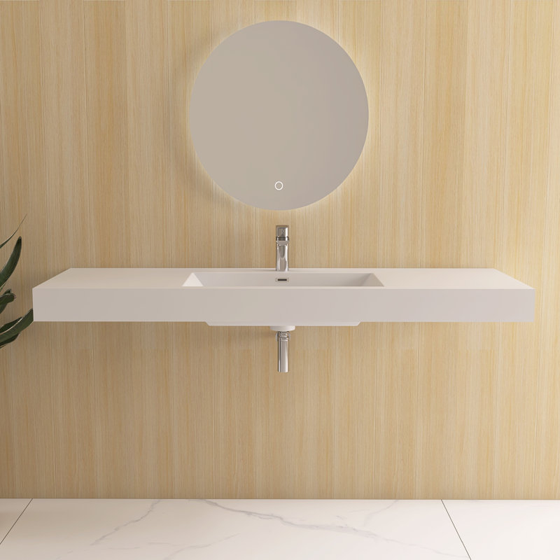 59" Wall-Mounted Bathroom Sink SMC Vessel Sink