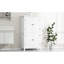 Armoire de rangement élégante pour salle de bain, unité de rangement pour salle de bain, armoire autoportante avec 4 portes, tablettes réglables, tablettes adaptables, blanc