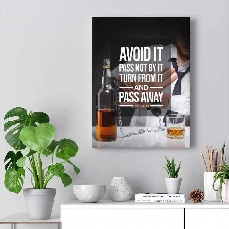 Pass Away Proverbs 4:15 - Wrapped Canvas Print, 76cm H x 61cm W