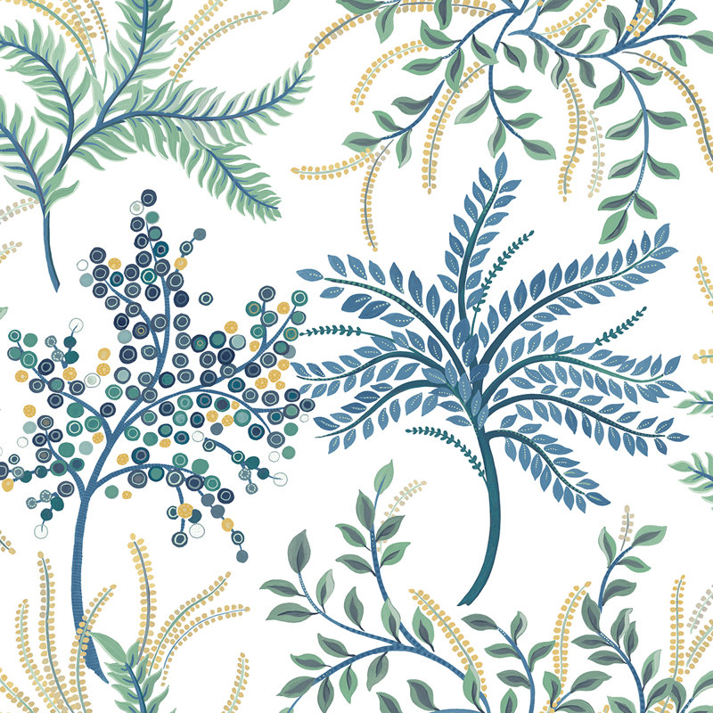 Rouleau de fleurs Ashantee, Jaune / vert / bleu / blanc