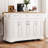 54Inch Large Kitchen Island With Rubber Wood Drop Leaf, Embossed Texture Rolling Kitchen Cart On 4 Wheels With 4 Doors And 3 Drawers, Kitchen Island With Storage For Kitchen, Dining Room-13453140