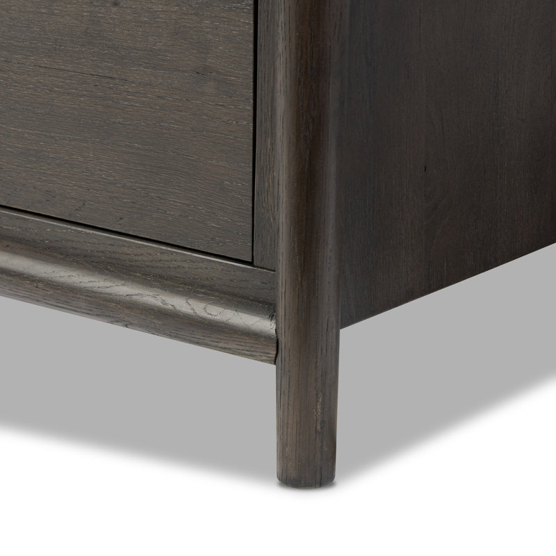 Glenview 9 Drawer Dresser - Weathered Oak, Smoked Black