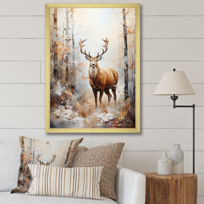 «Forest Deers Horizon», art mural animal cerf