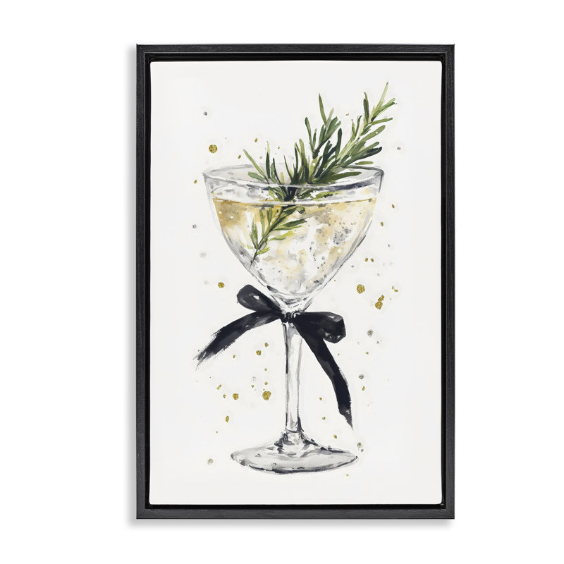 Cocktail de Noël avec cadre flottant en forme de branche de sapin, design par Petal Prints Design, H 31 po x l 21 po