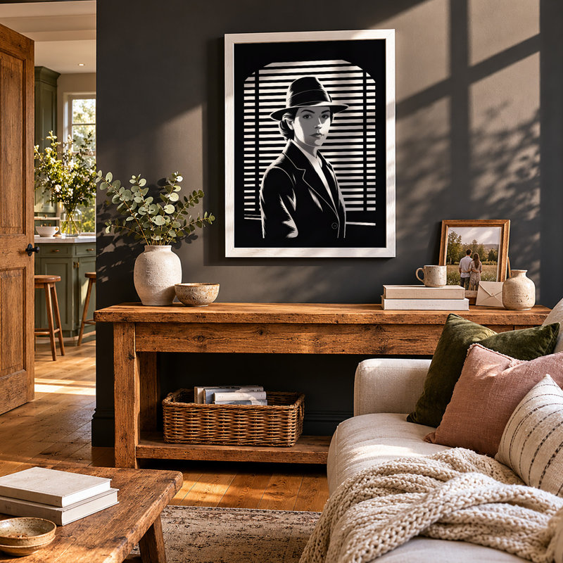 Silhouette in Noir Industrial - Framed Print, Unframed, A3 - 42.0 x 29.7 cm