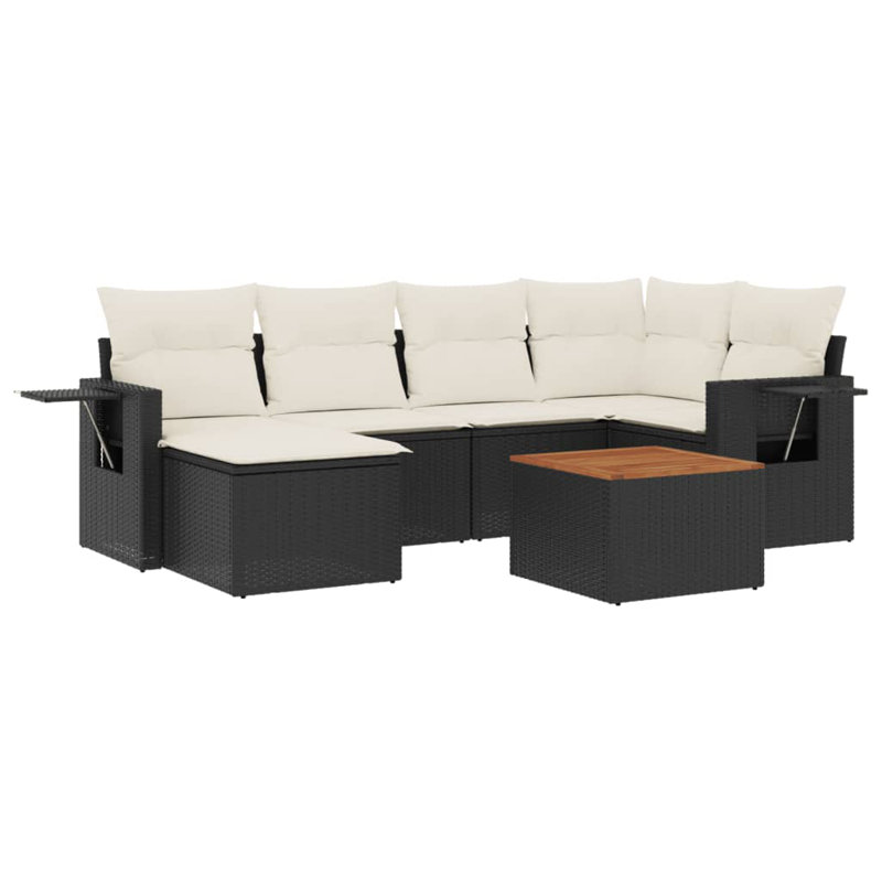 Ensemble de canapé de jardin Vidaxl noir, blanc crème