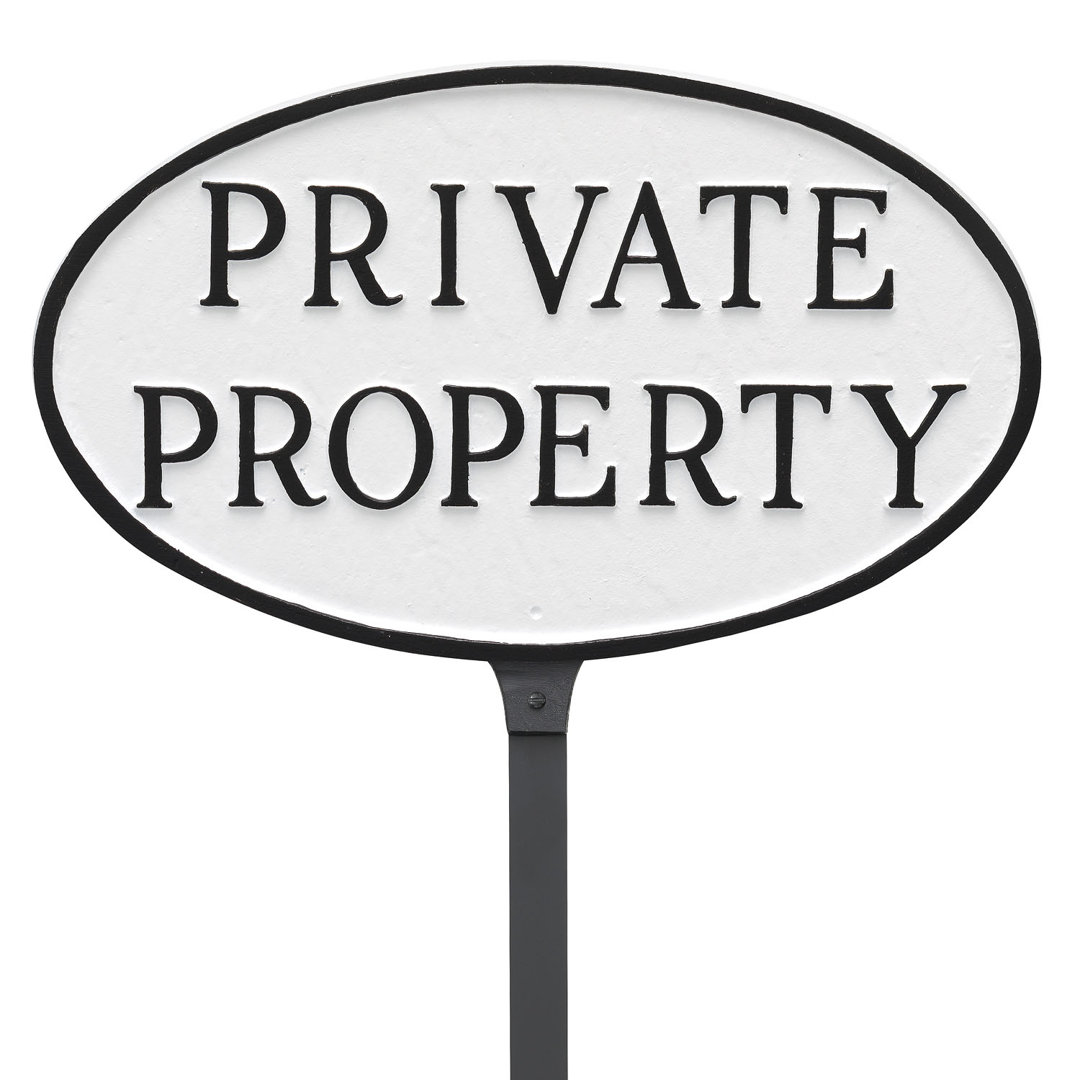 Private Property Sign with Lawn Stake Red Barrel Studio® 