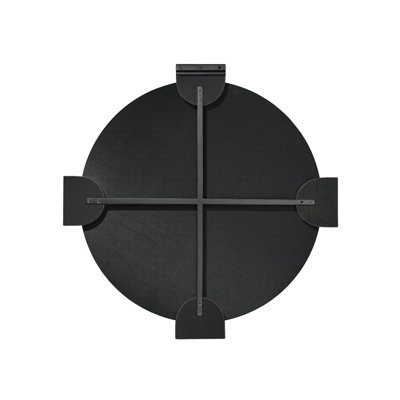 Quadrant Leather Round Wall Mirror