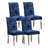 Blue Chenille Upholstered Of 2 Dining Chairs With Button- Design And Easy Assembly Rectangular Solid Rubberwood Luxury