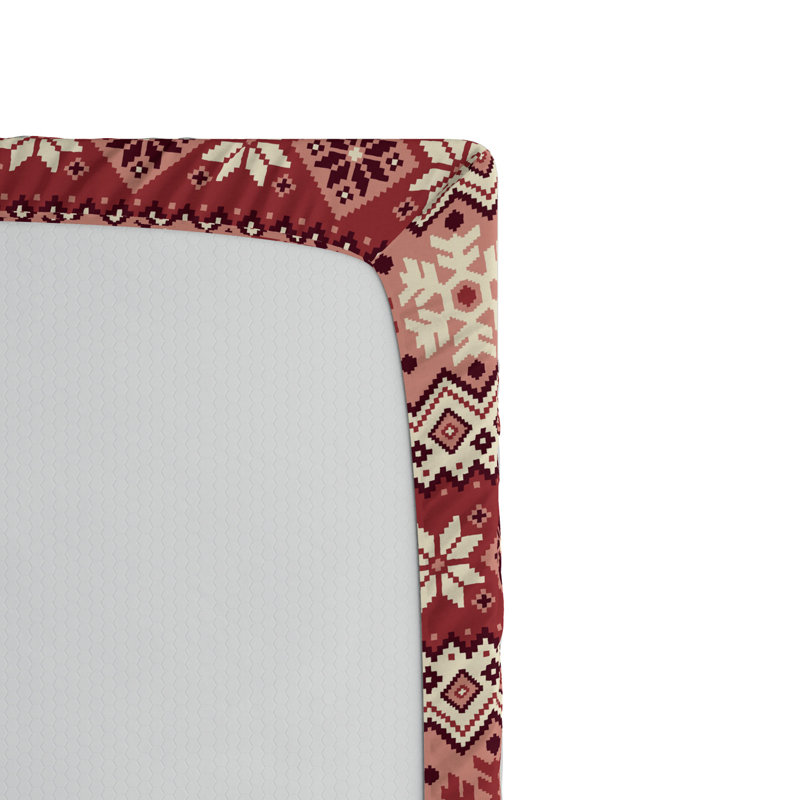 Twin Black and White Geometric Microfiber Fitted Sheet