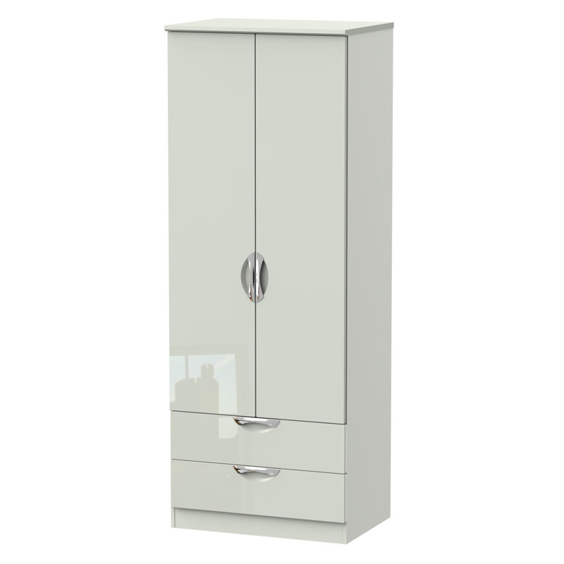 Ratley 2 Door Manufactured Wood Wardrobe, Kashmir Gloss, H183 x W74 x D53cm