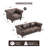 Fynlie 3-Piece Tufted Faux Leather Chesterfield Sofa Couch Accent Chair Living Room Furniture Set-549114304
