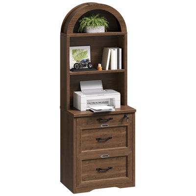 3-Drawer File Cabinet with Lock, Filing Cabinet for Home Office
Farmhouse Wooden File Cabinets with Storage Shelf, Printer Stand, Fits Letter and A4 Size