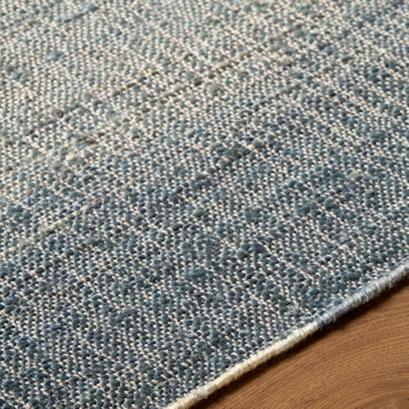 Umbria  Handmade Rug, Rectangle 5' x 7'6", Blue/Ivory
