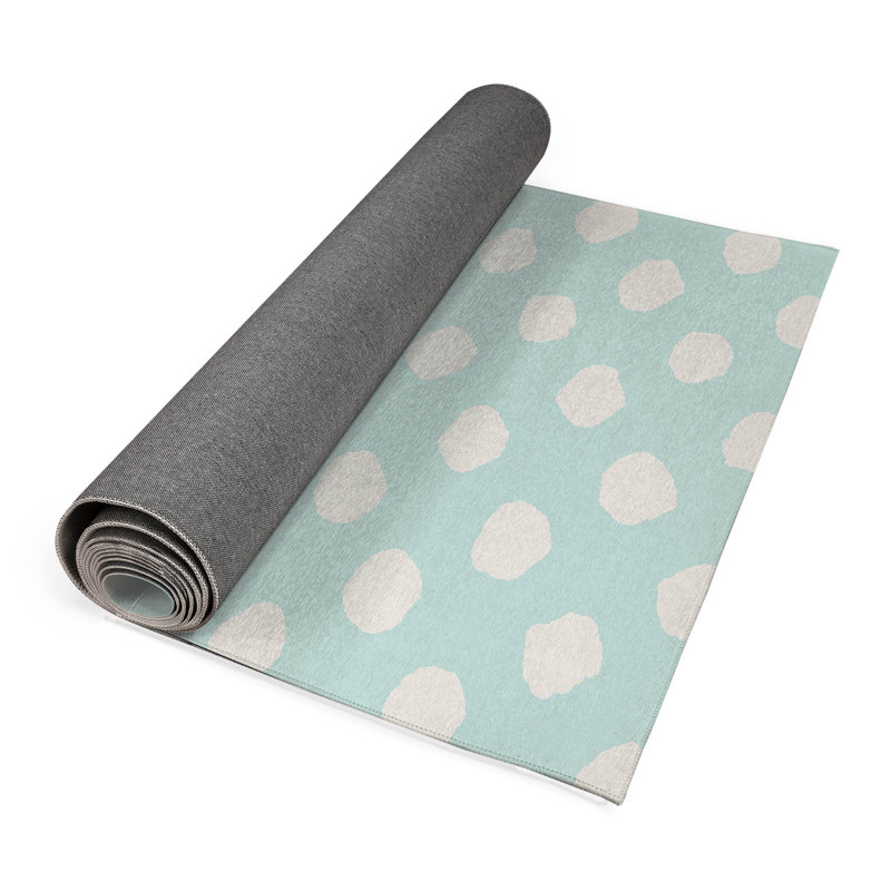 Large Dot Non-Slip Outdoor Rug, Runner 2'6" x 8'