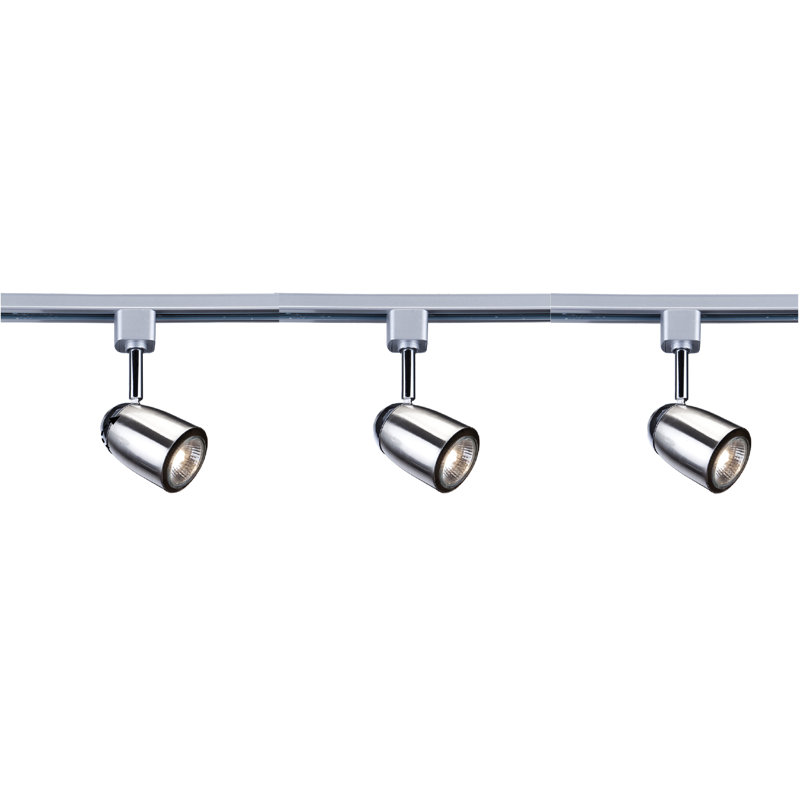 19.5cm 3 -Light Track Kit, Satin Silver/Chrome