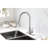Pull Down Kitchen Faucet In Brushed Nickel - Stainless Steel, 360 Rotating Nozzle For Versatile Water Usage, Single Handle Easy Temperature And Flow Control, Corrosion Treatment Finish, Rotatable-1963427290