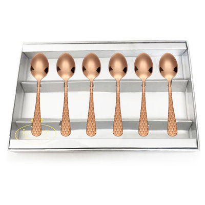 Lorren Home Trends Textured Demitasse Espresso Spoons, 4.5 inches, Set of 6