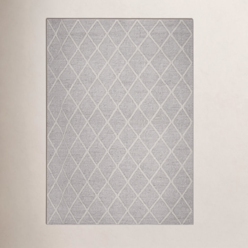 Tapis géométrique en laine et en viscose tissé à la main Russo, Rectangulaire 8 pi x 10 pi