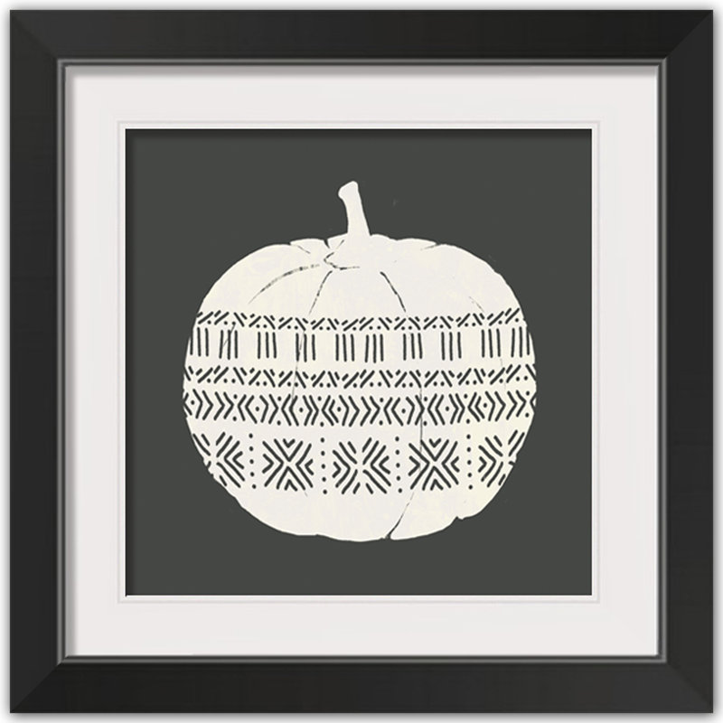 Cream Pumpkin Halloween Canvas Print with Plastic Frame