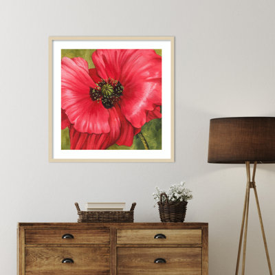 «Vivid Poppy II» par Grace Popp, impression sur bois encadrée