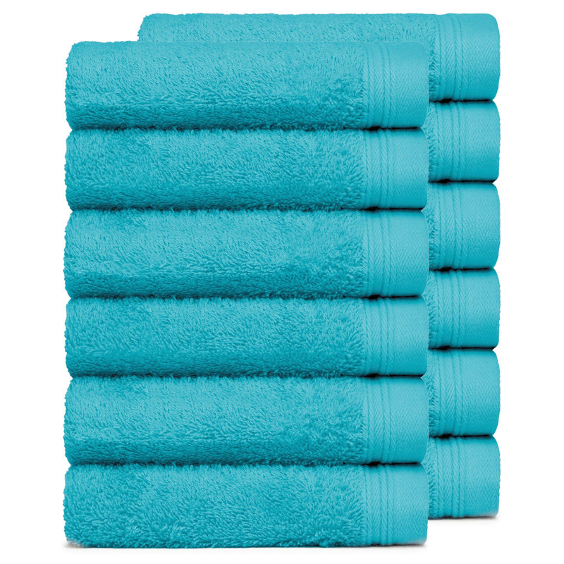 Graciela 12 Piece 100% Cotton Washcloth Set, Teal