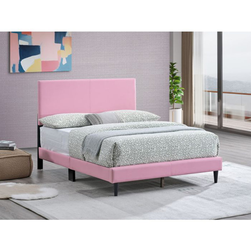 Base de lit plateforme moderne, Double, Rose
