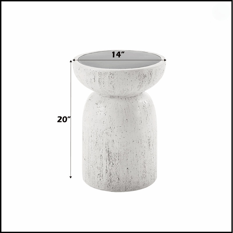 Table d'appoint en fibre de béton naturel gris avec design polyvalent pour tous les styles de décor