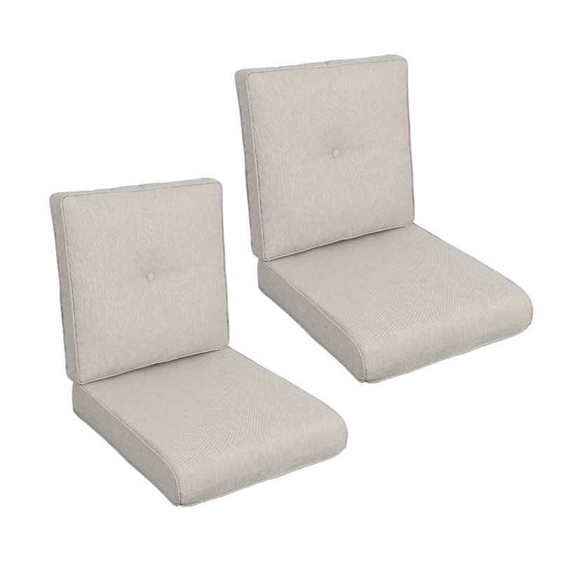 Ensemble de 2 coussins de chaise de patio à haut dossier - Siège et coussins de dossier d'extérieur imperméables pour berçant, chaises Adirondack - Beige