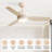 Norbu 47" 3-ABS-Blade Modern Indoor/Outdoor Ceiling Fan with Dimmable LED Lights, Remote Control-530572709