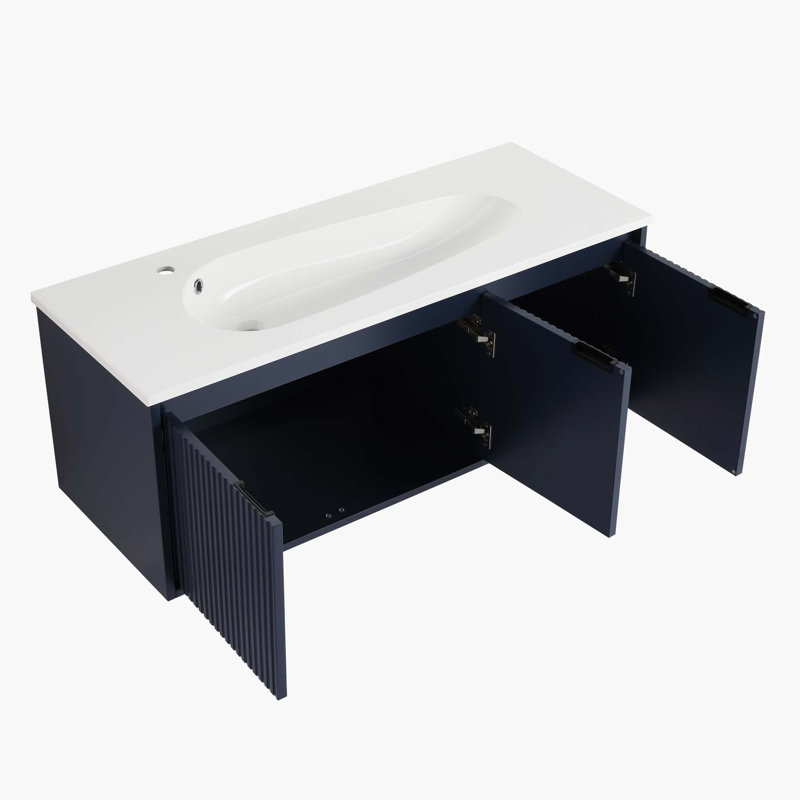Meuble-lavabo flottant 48 po avec lavabo en résine