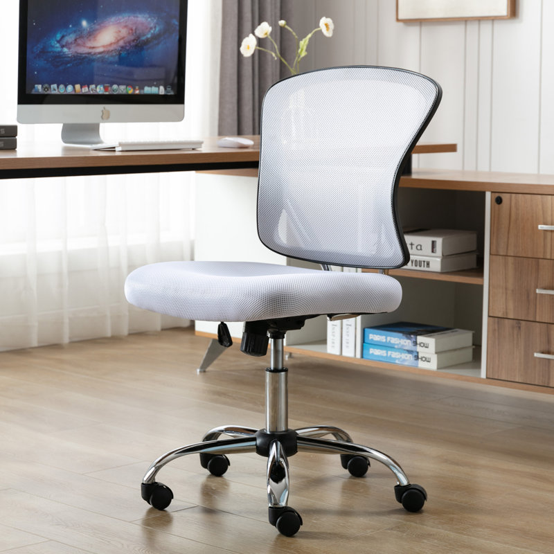 Chaise de travail en filet Crenguta, Blanc, Non
