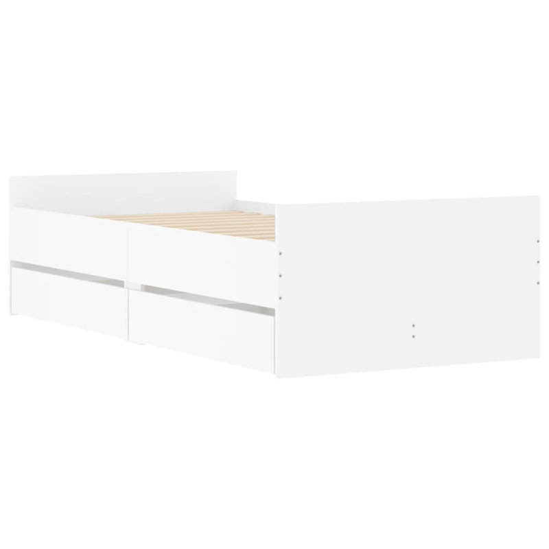Nikash Bed, White, Single ( 90 x 190 cm)