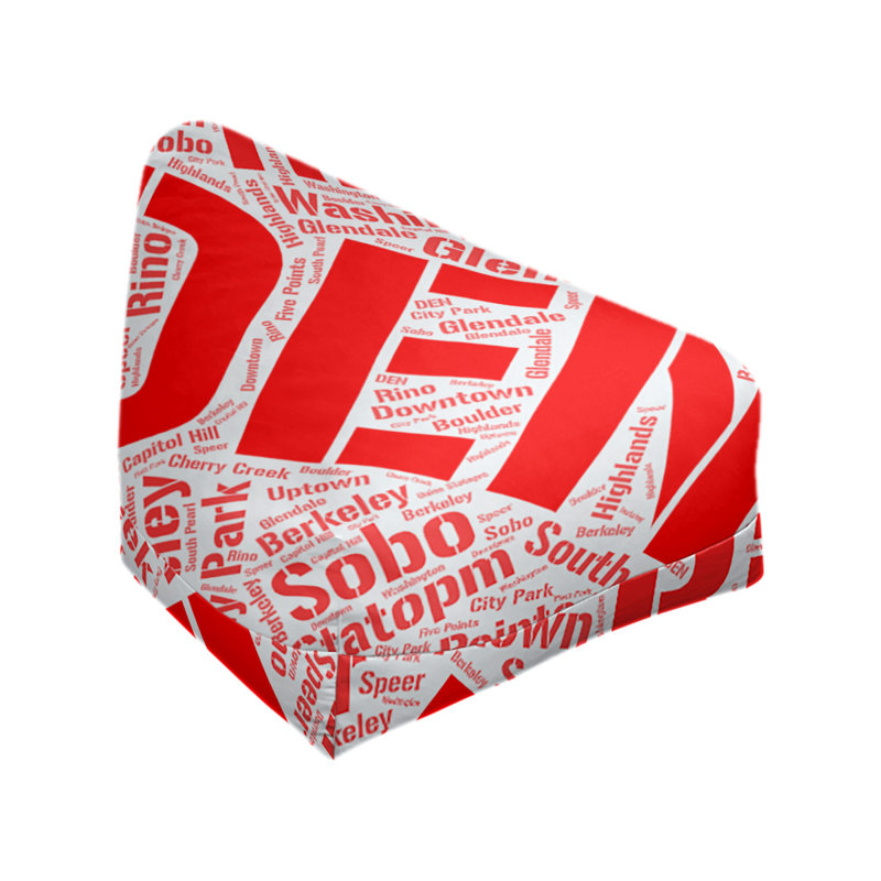 Classic Bean Bag, 30" H x 27" W x 25" D, Red Polyester Blend, Denver