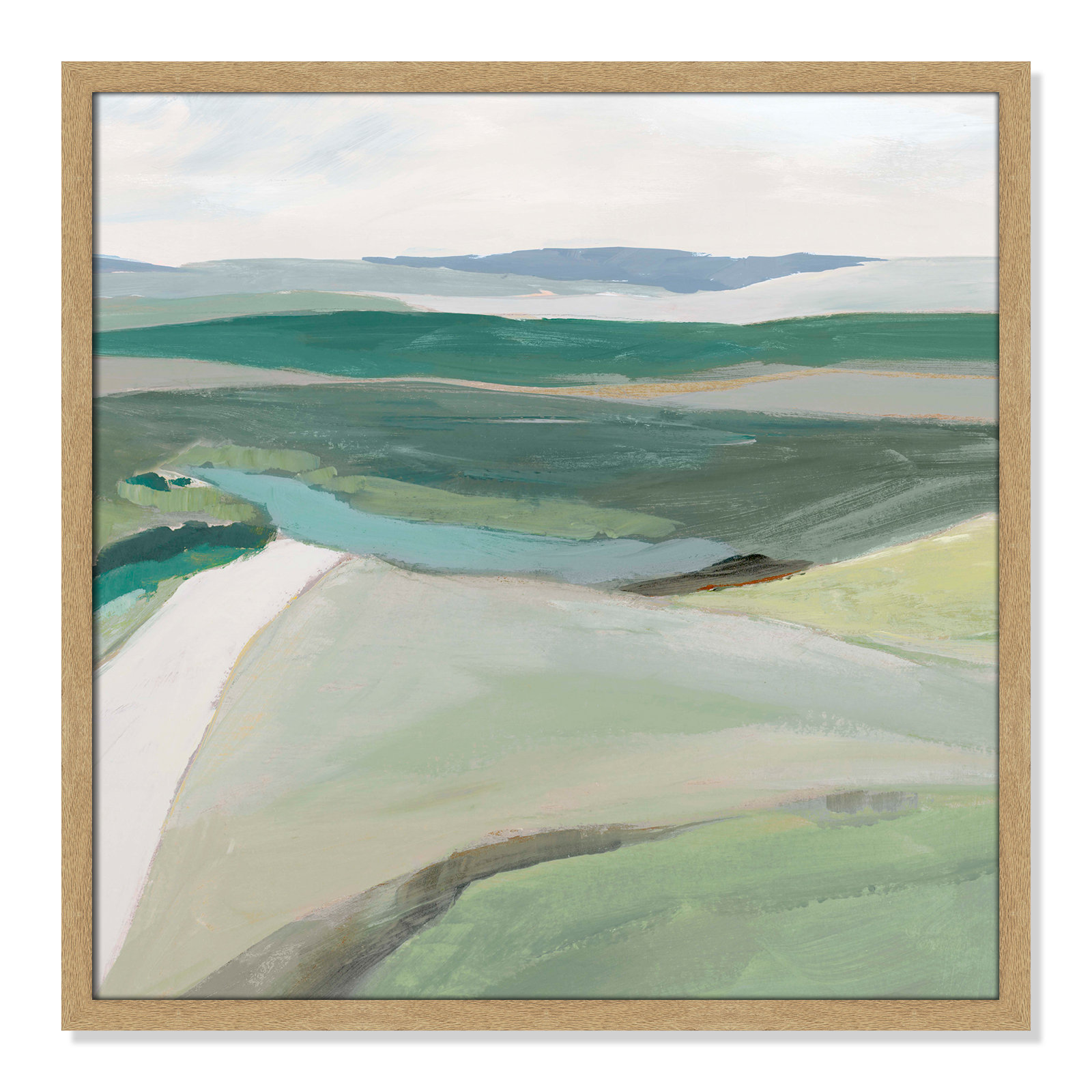 Wolfdale "Fields of Green II" Print by Ian C, 23.5" H x 23.5" W x 1.25" D, Satin Black Framed
