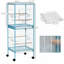 Grande cage à oiseaux avec une largeur de 1,7 pi pour Wingspan, volière d'oiseaux d'intérieur avec conception à portes multiples, convient pour un canari, pinson, conure, 55 po, bleu clair