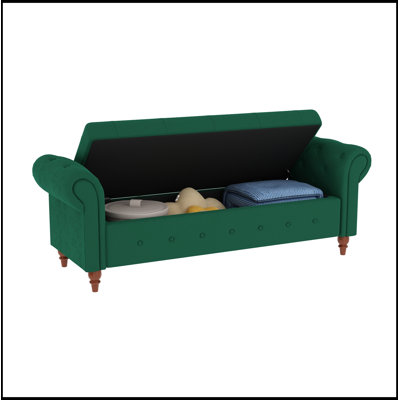 Banc avec siège capitonné et accoudoirs