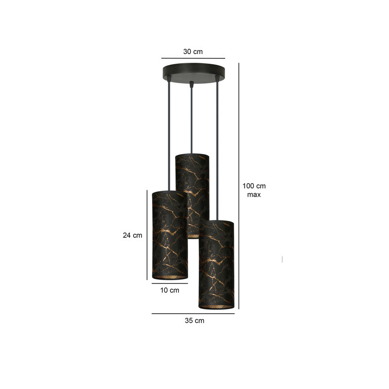 Sutter 3 - Light Cluster Pendant, Black
