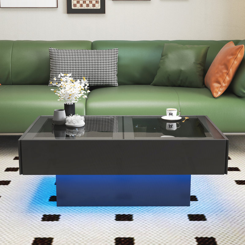 Extendable Coffee Table with Sliding Top and Hidden Storage