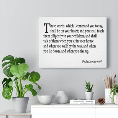 Teach Them Diligently Deuteronomy 6:6-7 Wall Art Christian Home Décor