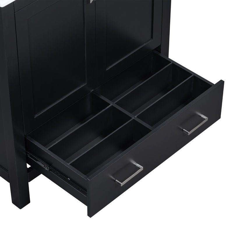 Ensemble de meuble-lavabo encastré 30 po, Noir