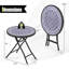  Table d'appoint ronde 18 po avec plateau en verre trempé gris
