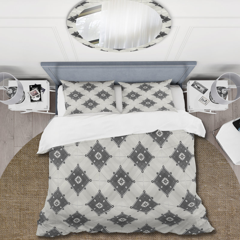 Ensemble de housse de couette Traditional, Housse de couette pour grand lit + 2 taies décora