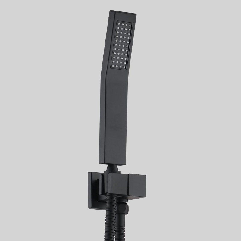 Système de douche complet avec valve brute, Noir mat
