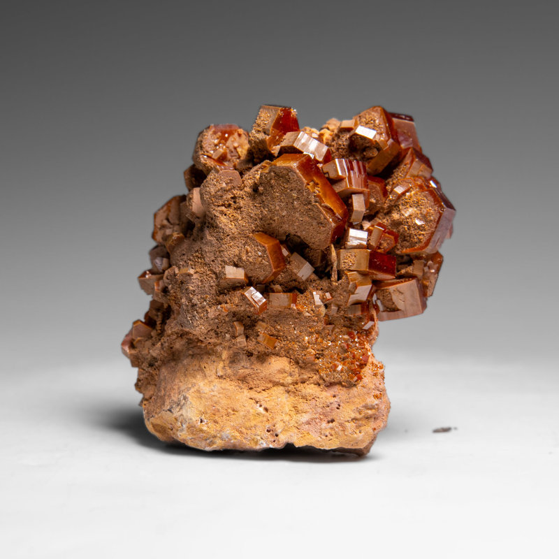 Vanadinite Crystal Cluster On Matrix From Morocco (96.7 Grams)