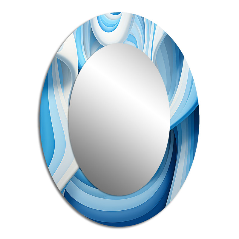 Miroir mural Op Art Blue Focus III, 40 po x 30 po