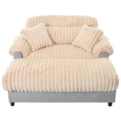 Upholstered Cloud Chaise Lounge Couch With 2 Pillows by Hokku Designs